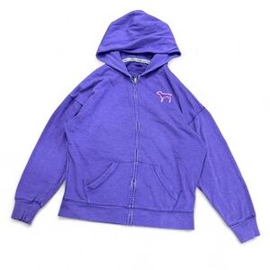 PINK Victoria's Secret Purple Zip-Up Hoodie with Pink Dog Logo